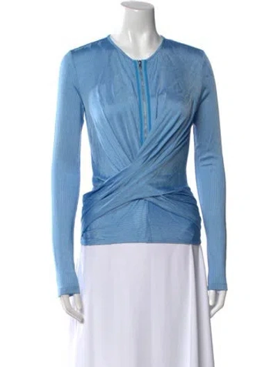 Pre-owned 3.1 Phillip Lim Crew Neck Long Sleeve Top In Blue