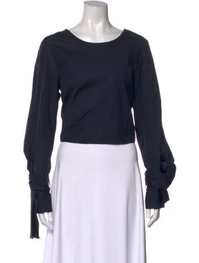 Pre-owned 3.1 Phillip Lim Crew Neck Long Sleeve Top In Blue