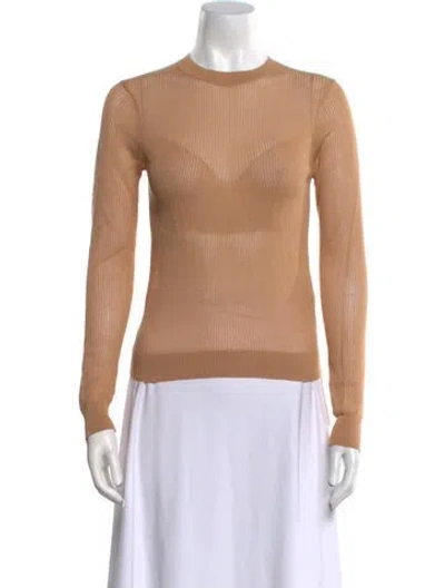 Pre-owned 3.1 Phillip Lim Crew Neck Long Sleeve Top In Neutrals
