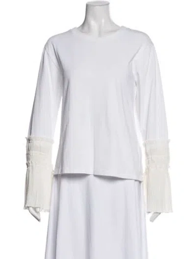 Pre-owned 3.1 Phillip Lim Crew Neck Long Sleeve Top In White