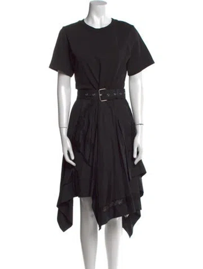 Pre-owned 3.1 Phillip Lim Crew Neck Midi Length Dress In Black