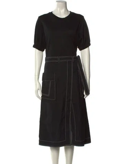 Pre-owned 3.1 Phillip Lim Crew Neck Midi Length Dress In Black