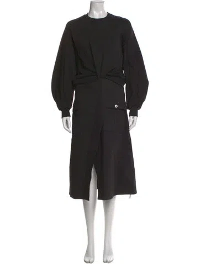 Pre-owned 3.1 Phillip Lim Crew Neck Midi Length Dress In Black