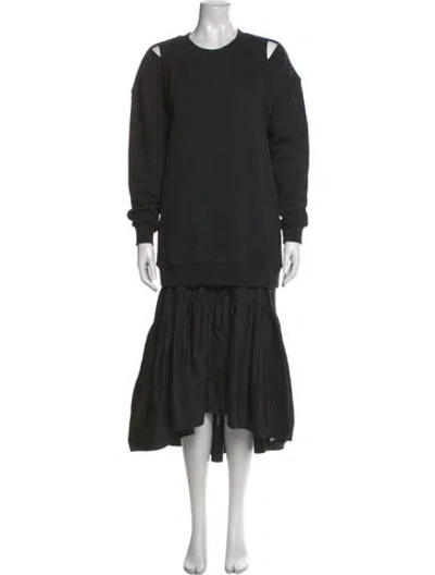 Pre-owned 3.1 Phillip Lim Crew Neck Midi Length Dress In Black