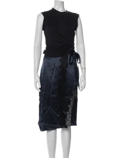 Pre-owned 3.1 Phillip Lim Crew Neck Midi Length Dress In Black
