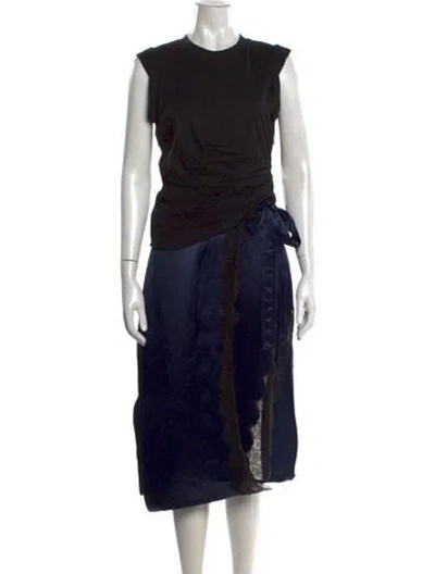 Pre-owned 3.1 Phillip Lim Crew Neck Midi Length Dress In Black