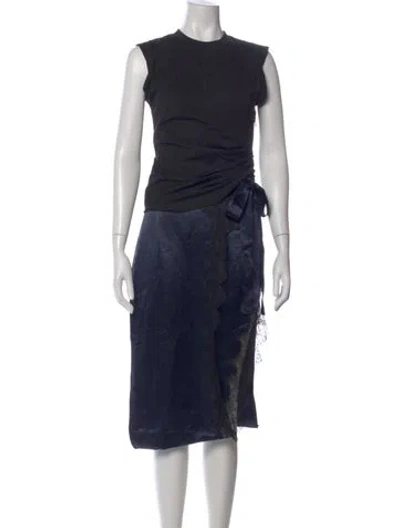 Pre-owned 3.1 Phillip Lim Crew Neck Midi Length Dress In Blue