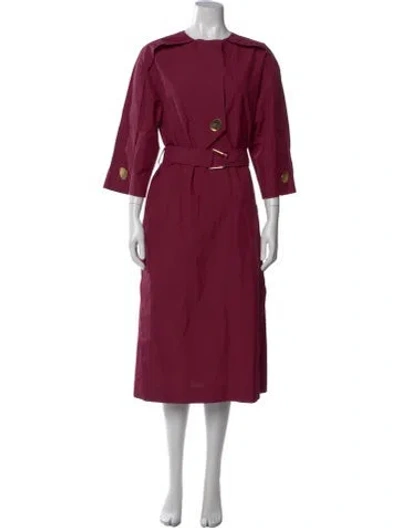 Pre-owned 3.1 Phillip Lim Crew Neck Midi Length Dress In Burgundy