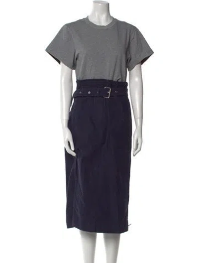 Pre-owned 3.1 Phillip Lim Crew Neck Midi Length Dress In Gray