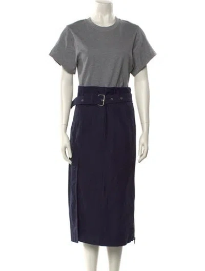 Pre-owned 3.1 Phillip Lim Crew Neck Midi Length Dress In Gray