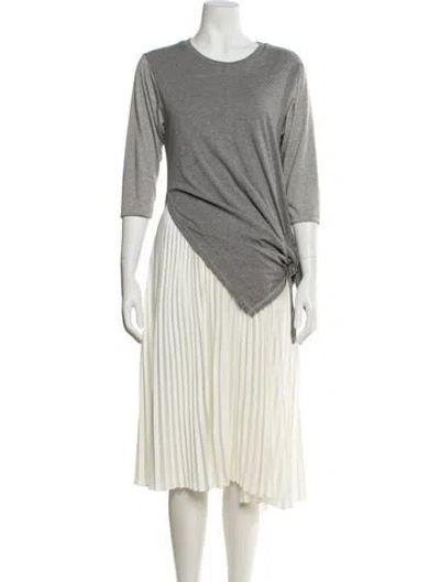 Pre-owned 3.1 Phillip Lim Crew Neck Midi Length Dress In Gray