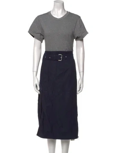 Pre-owned 3.1 Phillip Lim Crew Neck Midi Length Dress In Gray