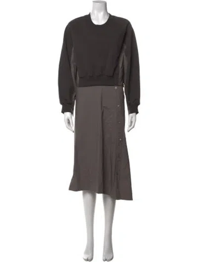 Pre-owned 3.1 Phillip Lim Crew Neck Midi Length Dress In Gray