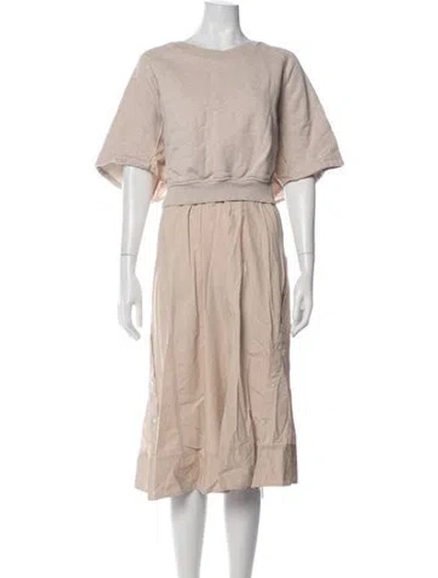 Pre-owned 3.1 Phillip Lim Crew Neck Midi Length Dress In Neutrals