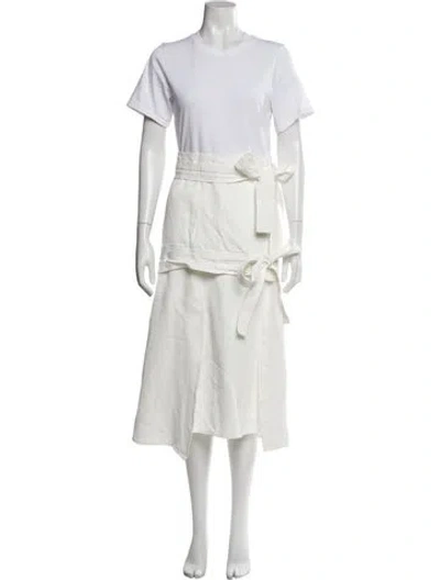 Pre-owned 3.1 Phillip Lim Crew Neck Midi Length Dress In White