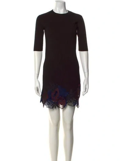 Pre-owned 3.1 Phillip Lim Crew Neck Mini Dress In Black