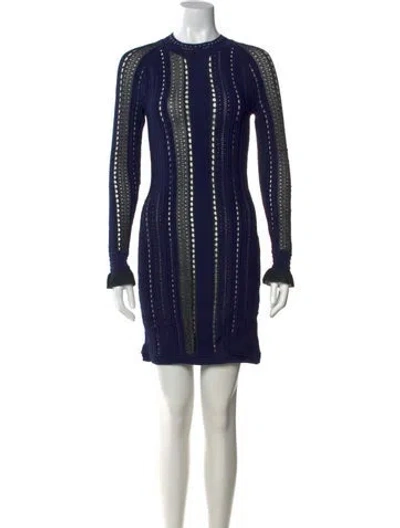Pre-owned 3.1 Phillip Lim Crew Neck Mini Dress In Blue