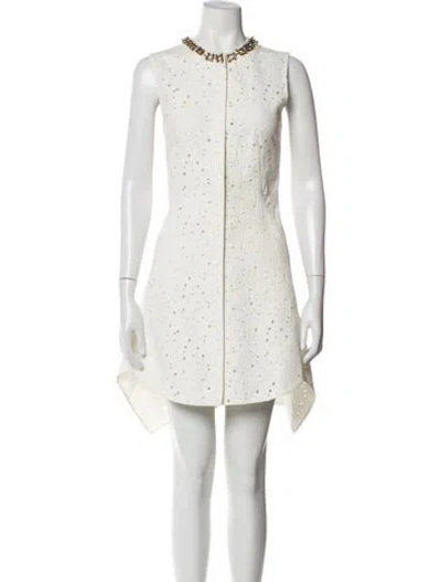 Pre-owned 3.1 Phillip Lim Crew Neck Mini Dress In Neutral