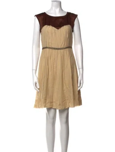 Pre-owned 3.1 Phillip Lim Crew Neck Mini Dress In Neutral