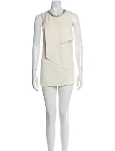 Pre-owned 3.1 Phillip Lim Crew Neck Mini Dress In Neutral
