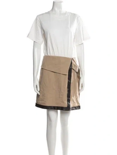 Pre-owned 3.1 Phillip Lim Crew Neck Mini Dress In Neutrals