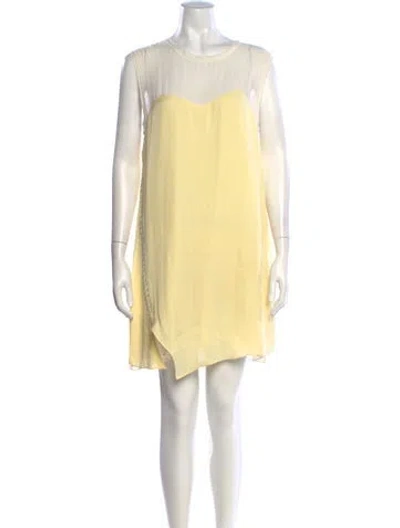 Pre-owned 3.1 Phillip Lim Crew Neck Mini Dress In Yellow