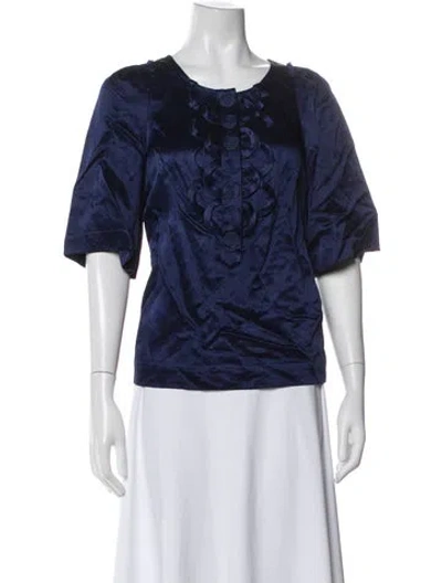 Pre-owned 3.1 Phillip Lim Crew Neck Short Sleeve Blouse In Blue