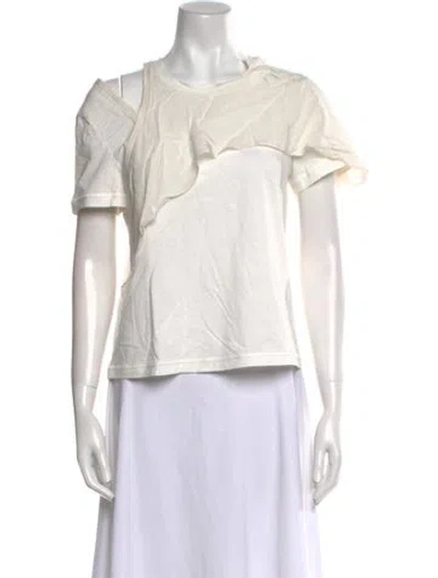 Pre-owned 3.1 Phillip Lim Crew Neck Short Sleeve Blouse In Neutral
