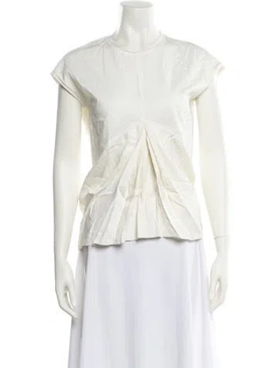 Pre-owned 3.1 Phillip Lim Crew Neck Short Sleeve Blouse In White