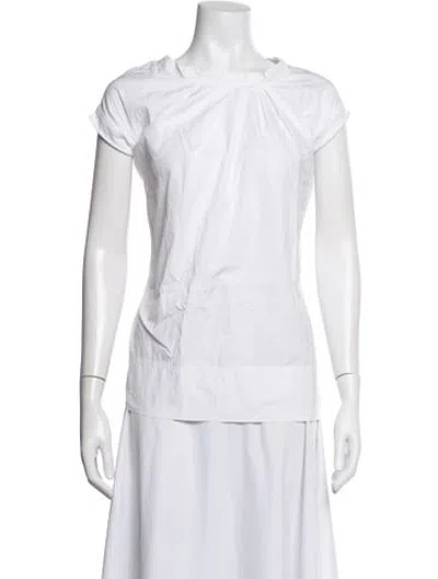 Pre-owned 3.1 Phillip Lim Crew Neck Short Sleeve Blouse In White