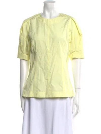 Pre-owned 3.1 Phillip Lim Crew Neck Short Sleeve Blouse In Yellow