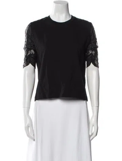 Pre-owned 3.1 Phillip Lim Crew Neck Short Sleeve Crop Top In Black
