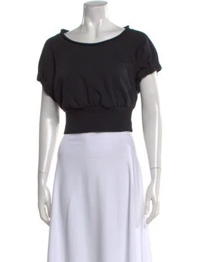 Pre-owned 3.1 Phillip Lim Crew Neck Short Sleeve Crop Top In Black