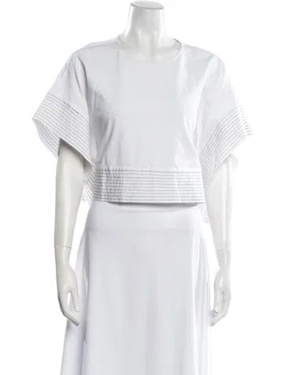 Pre-owned 3.1 Phillip Lim Crew Neck Short Sleeve Crop Top In White