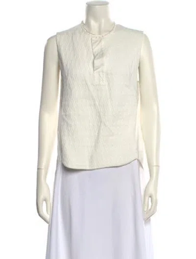 Pre-owned 3.1 Phillip Lim Crew Neck Sleeveless Blouse In White