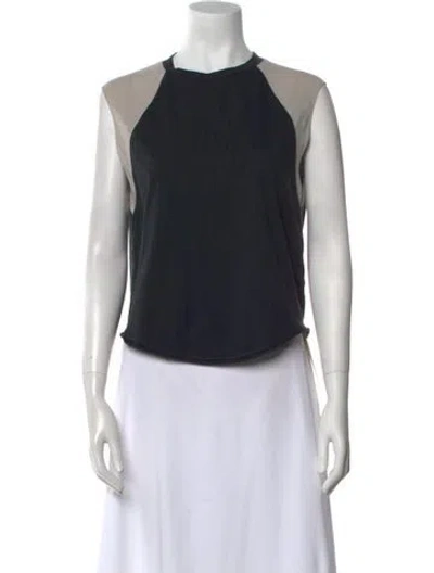 Pre-owned 3.1 Phillip Lim Crew Neck Sleeveless Crop Top In Black