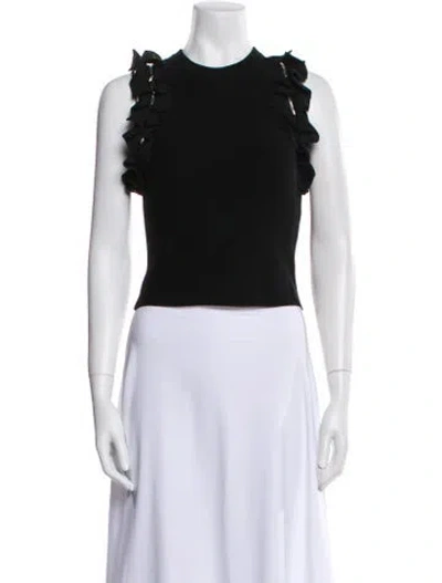 Pre-owned 3.1 Phillip Lim Crew Neck Sleeveless Crop Top In Black
