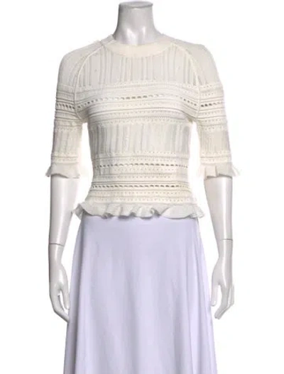 Pre-owned 3.1 Phillip Lim Crew Neck Three-quarter Sleeve Top In Neutrals
