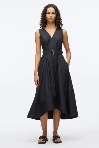 3.1 Phillip Lim Crisscross Back Midi Dress In Black