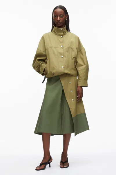 3.1 Phillip Lim Cropped Ballon Utility Jacket In Green