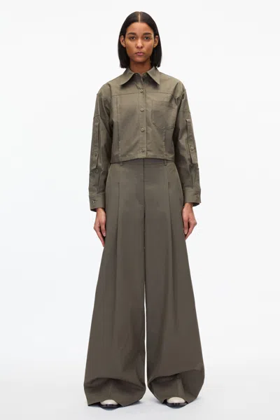 3.1 Phillip Lim Cropped Convertible Shirt Jacket In Army