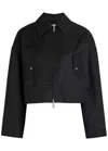 3.1 Phillip Lim Womens Double-zip Utility Cropped Cotton Jacket Black In Black