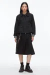 3.1 Phillip Lim Cropped Flounce Barn Jacket In Black