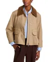 3.1 Phillip Lim Cropped Flounce Combo Jacket In Brown