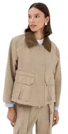 3.1 Phillip Lim Cropped Flounce Combo Jacket Praline Multi In Brown