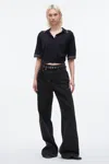 3.1 Phillip Lim Cropped Polo With Organza In Black