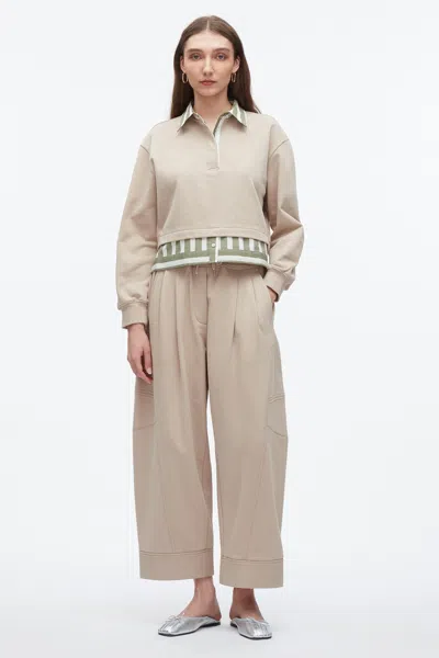 3.1 Phillip Lim Cropped Polo With Stripe Combo In Neutral