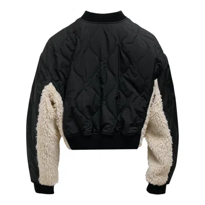 3.1 Phillip Lim Cropped Sherpa Combo Bomber In Black