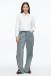 3.1 Phillip Lim Cropped Shirt With Embroidered Collar In Blue