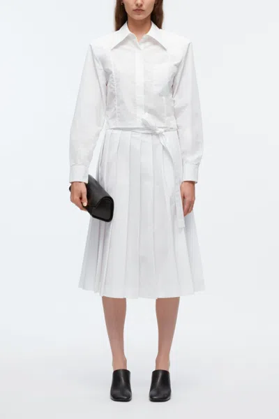 3.1 Phillip Lim Cropped Shirt With Shoulder Pads In White